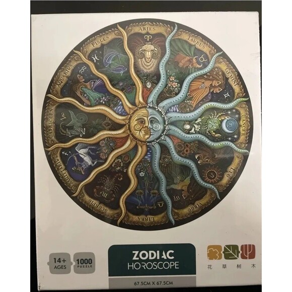 1000 Pc Puzzle Signs Of The Zodiac Horoscope Beautiful Colorful With Poster - Picture 1 of 2